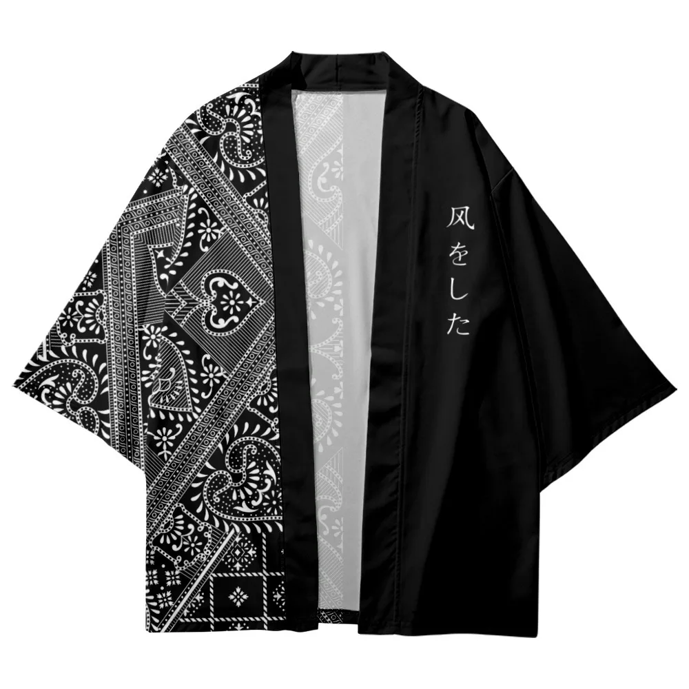 

Traditional Splicing Cashew Printed Japanese Kimono Beach Shorts Anime Clothes Cardigan Cosplay Men Women Yukata Shirt Blouse