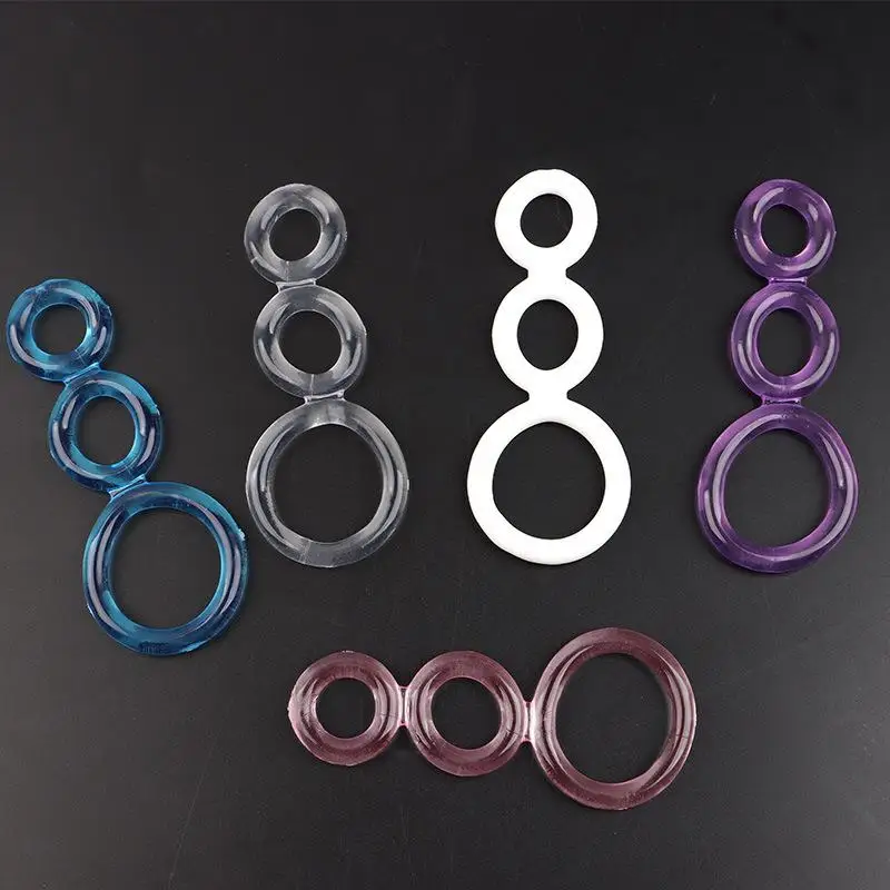 Triple Cockring Penis Ring Delay Ejaculation Semen Lock Rings Male Masturbator Sex Toys Lasting Delay Sex Products For Aduct Men