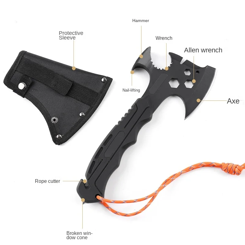 Outdoor multifunctional axe camping tactical axe knife mountain logging firewood fire axe car camping woodworking axe