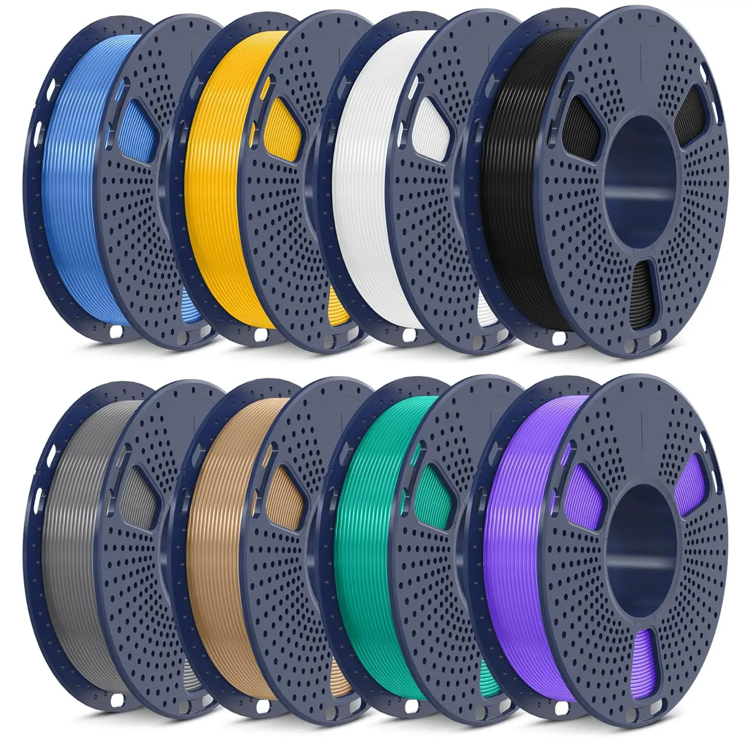 

3D Printer Filament Bundle: 8 Rolls, 1.75mm PLA, Multicolor Set with High Compatibility