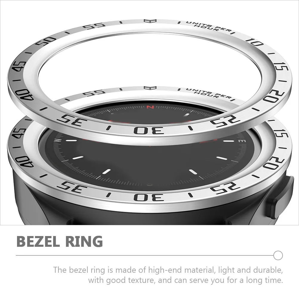 

Metal Scale Bezel Watch Ring Stainless Steel Silver Smartwatch Bezels Decorative Practical Lightweight Durability Fit