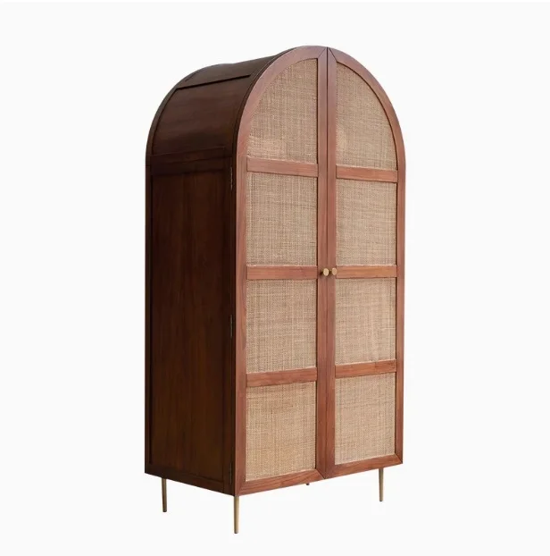 

Rattan Wardrobe Bedroom Home Storage Locker B & B Vintage Arched Storage Wardrobe