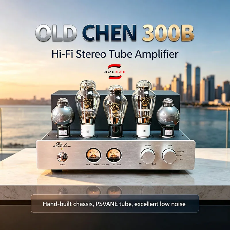 BREEZE 2027 – Completely Upgraded Old chen 300B Single-ended Pure Class A Vacuum Tube Amplifier, Home Audio Stereo Power Amp