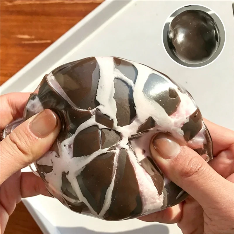 Chocolate Crack Squeeze Stress Relief Ball Crispy Sound ASMR Sensory Decompression Toy for Adults Hand Daily Anxiety Relax Gift
