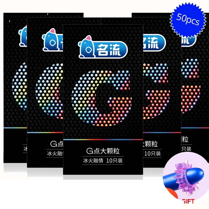 PERSONAGE G spot Condoms Big Particle Stimulation Mingliu Penis Sleeve Delay Ejaculation Condones Contraception Men 50pcs/set