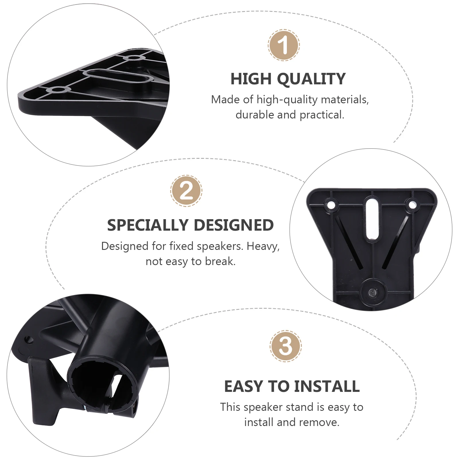 

2pcs Speaker Stand Bracket Plastic Studio Tripod Mount Heavy Duty Size for Stage Party Studio Monitor