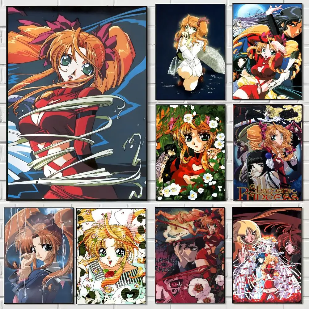 Anime S-Shamanic Princess Poster Pegatina artistica HD autoadhesiva impermeable para salon dormitorio