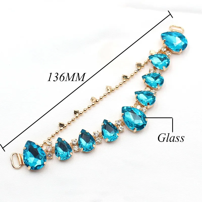 1Pcs diamond collar chain glass shoe flower herringbone slipper upper decoration diamond glass shoe buckle sandal accessories