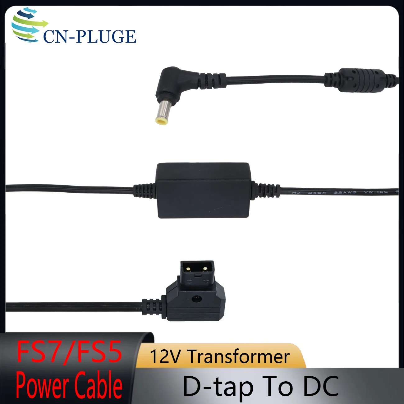 D-Tap Male to 12V Stabilized DC Power Cable for Sony FS5, FS7 Camera Power Cable