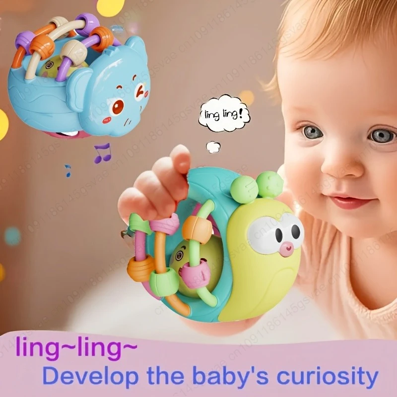 Cute And Interesting Hand-Held Baby Rattle, Puzzle Early Education Snail Rattle Plastic Ball, ABS Material, Color Festival Gifts