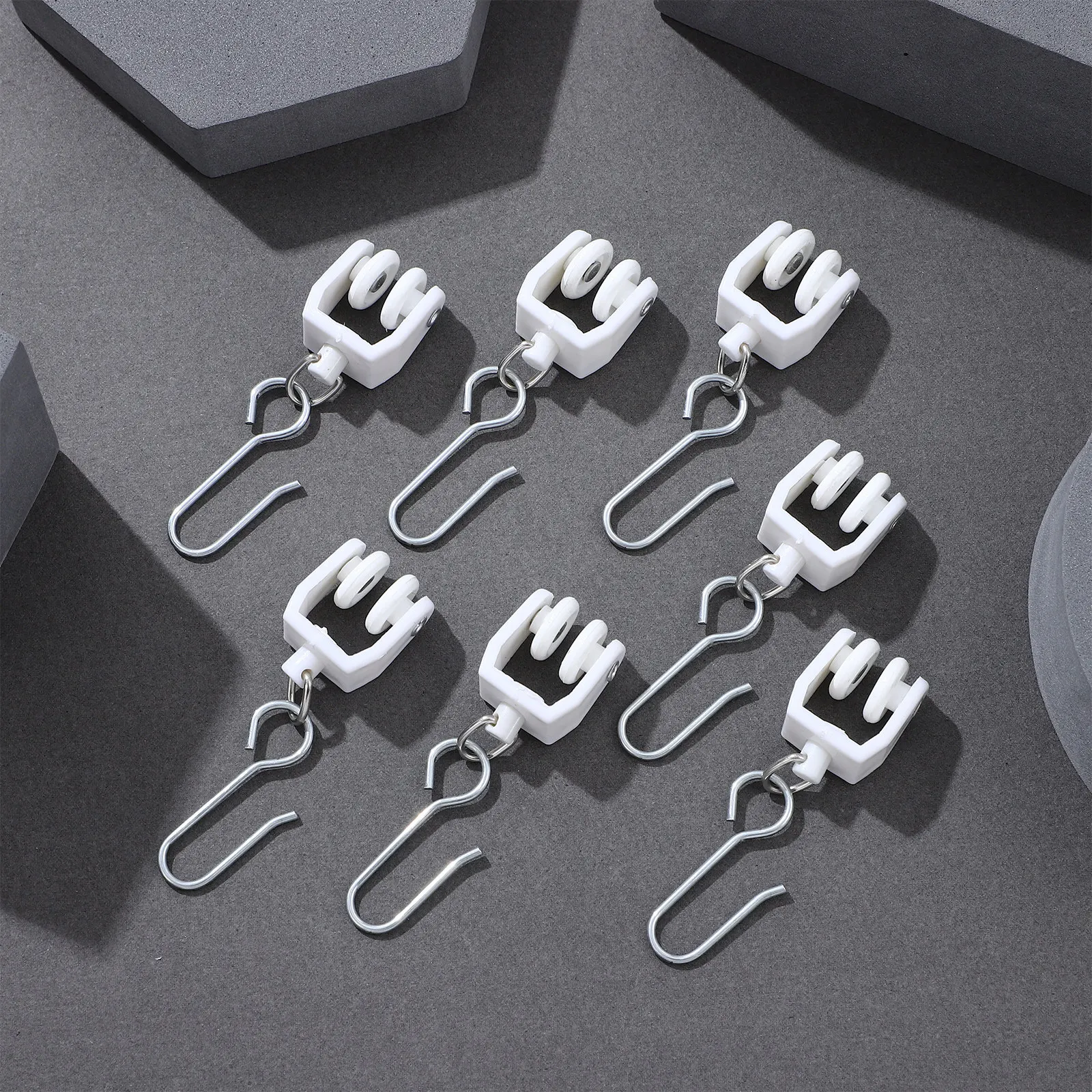 30Pcs Curtain Track Sliders with Hooks Smooth Noise Free Rolling Plastic Iron Construction Easy Install Remove for Home Rv Use