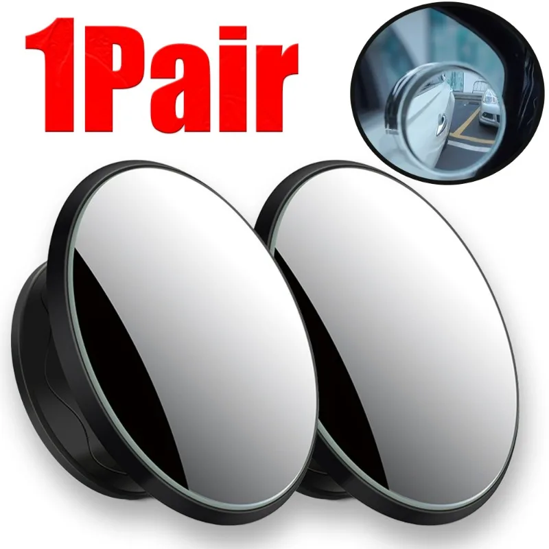 Car Blind Spot Mirror Auto Explosion-proof Edge Reverse Wide Angle 360° Adjustable Small Round Mirror Rearview Mirror Decoration