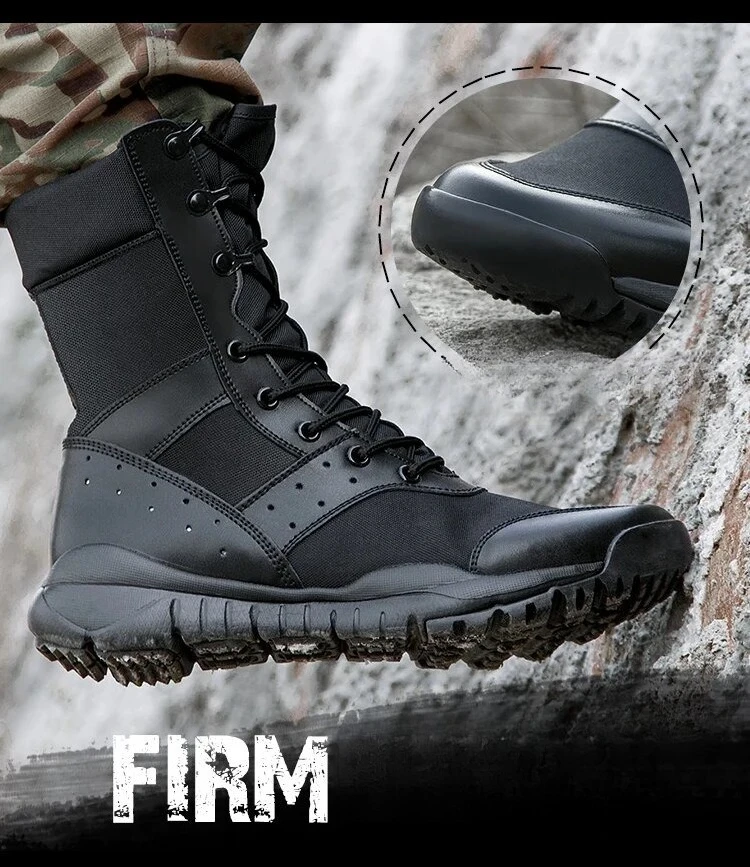 Training Lightweight Waterproof Tactical Boots Outdoor Hiking Breathable Mesh Shoes Summer Combat Boot Men Women Climbing