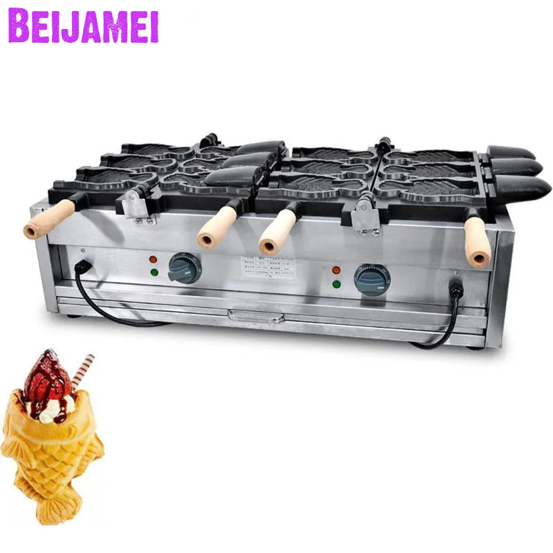 

BEIJAMEI Commercial Ice Cream Taiyaki Machine/Taiyaki Waffle Maker/Big Fish Shaped Cake Mould Machines