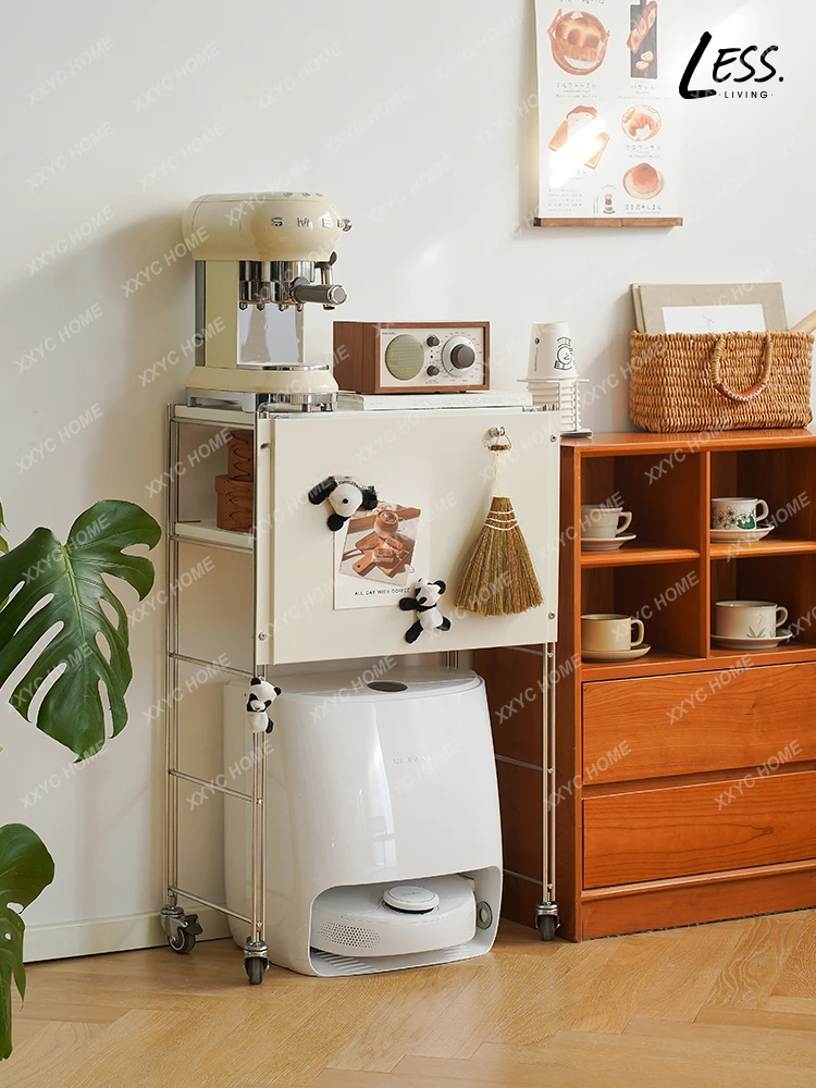 Sweeping Robot Storage Rack Head Storage Cabinet Mobile Cart Side Table