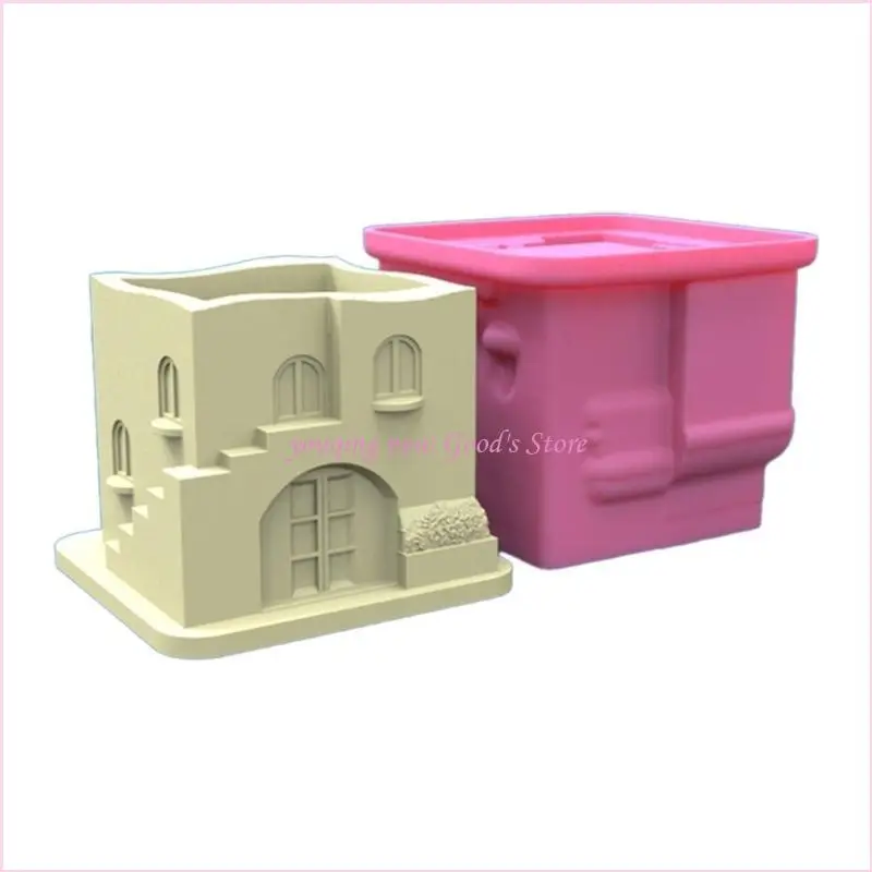 57QA House Storage Jars Silicone Mold DIY Holder Tool Concrete Casting Mold Plaster Crafts Making Supplies Nonstick