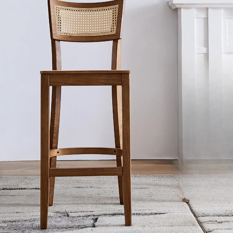 الروطان تصميم كرسي طويل الساق القهوة الطبيعية مسند الظهر داخلي شقة كرسي طويل الساق خمر الفنان بار الأثاث Stolik Barowy XYBC