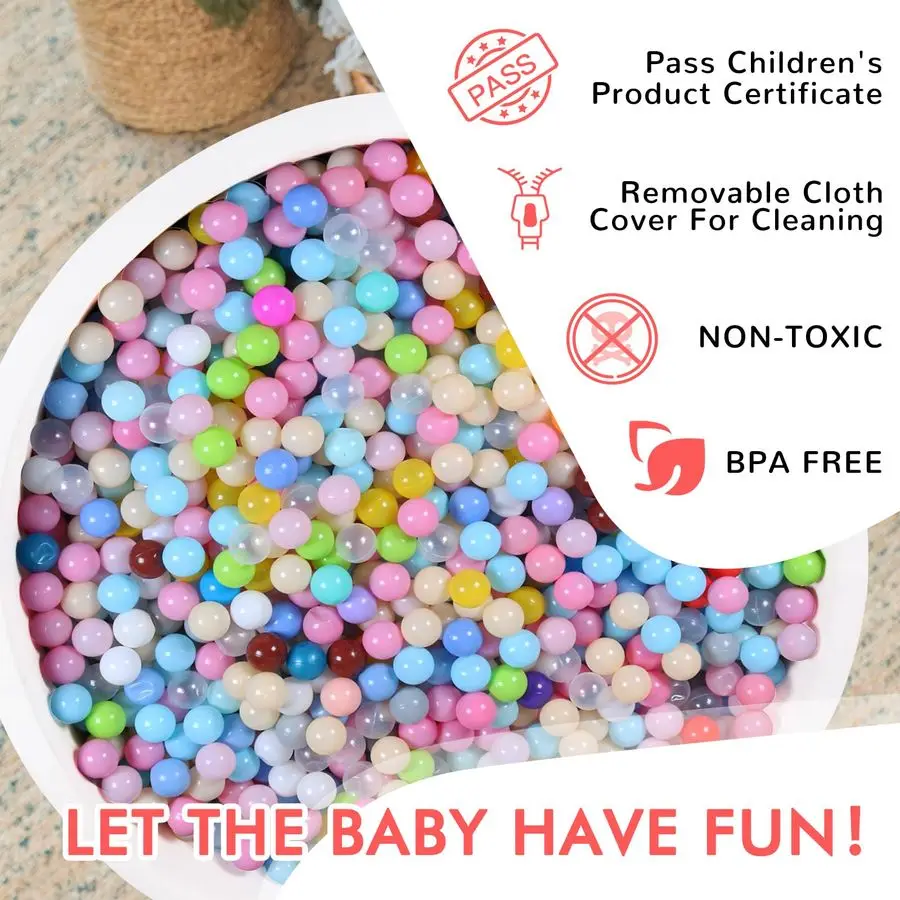 Ballenbak voor kinderen, zachte ballenbak voor kinderen, kinderballenbad Ideaal cadeauspeelgoed voor kinderen, 47 inch, gebroken wit