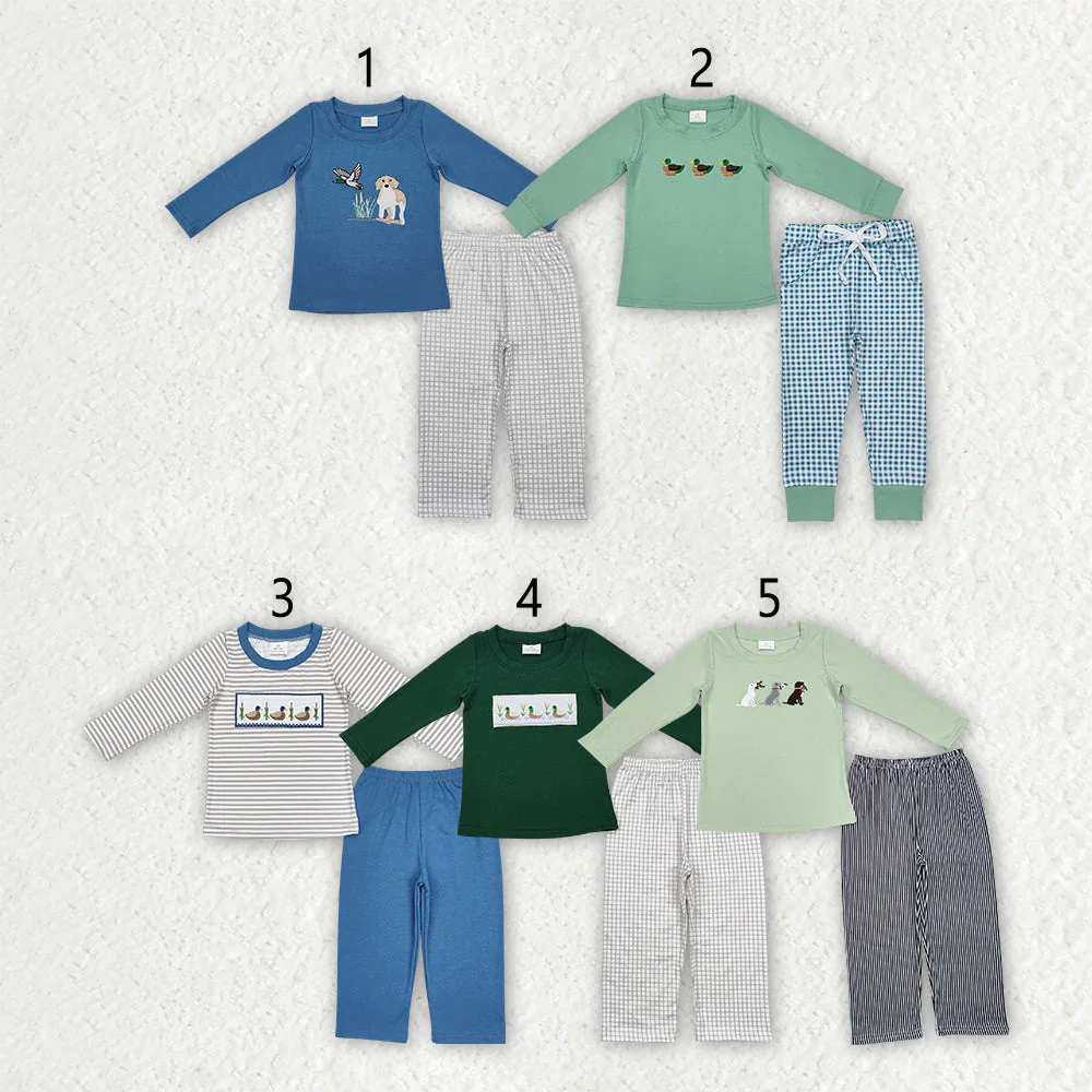 

Wholesale Nightwear Children Long Sleeves Shirt Tops Toddler Two Pieces Outfit