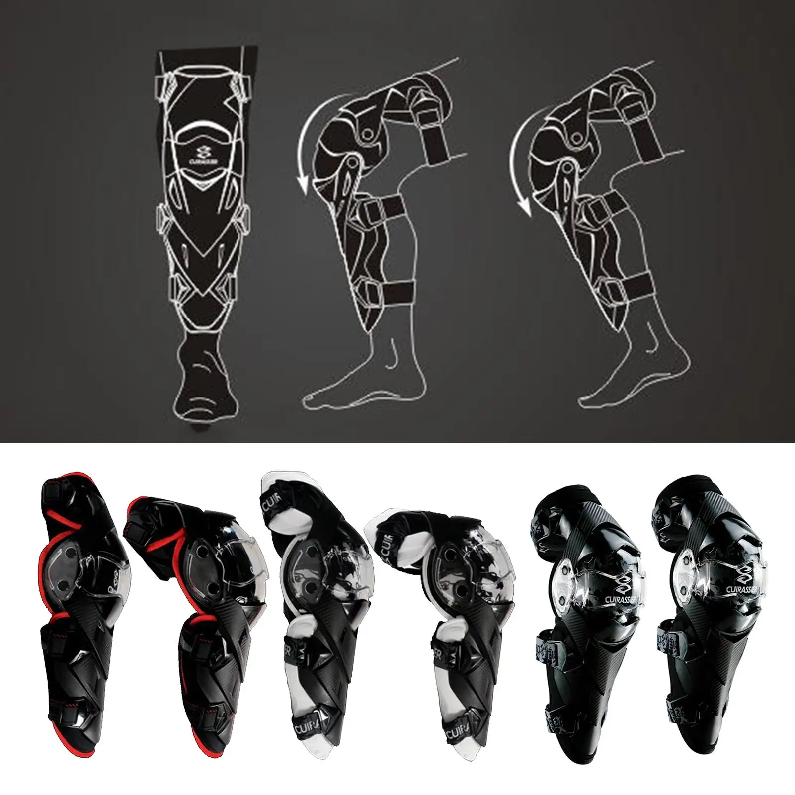 

Motorcycle Knee Pads High Strength PE Shell Impact Resistant Protective Gear for Motorbike Enduro