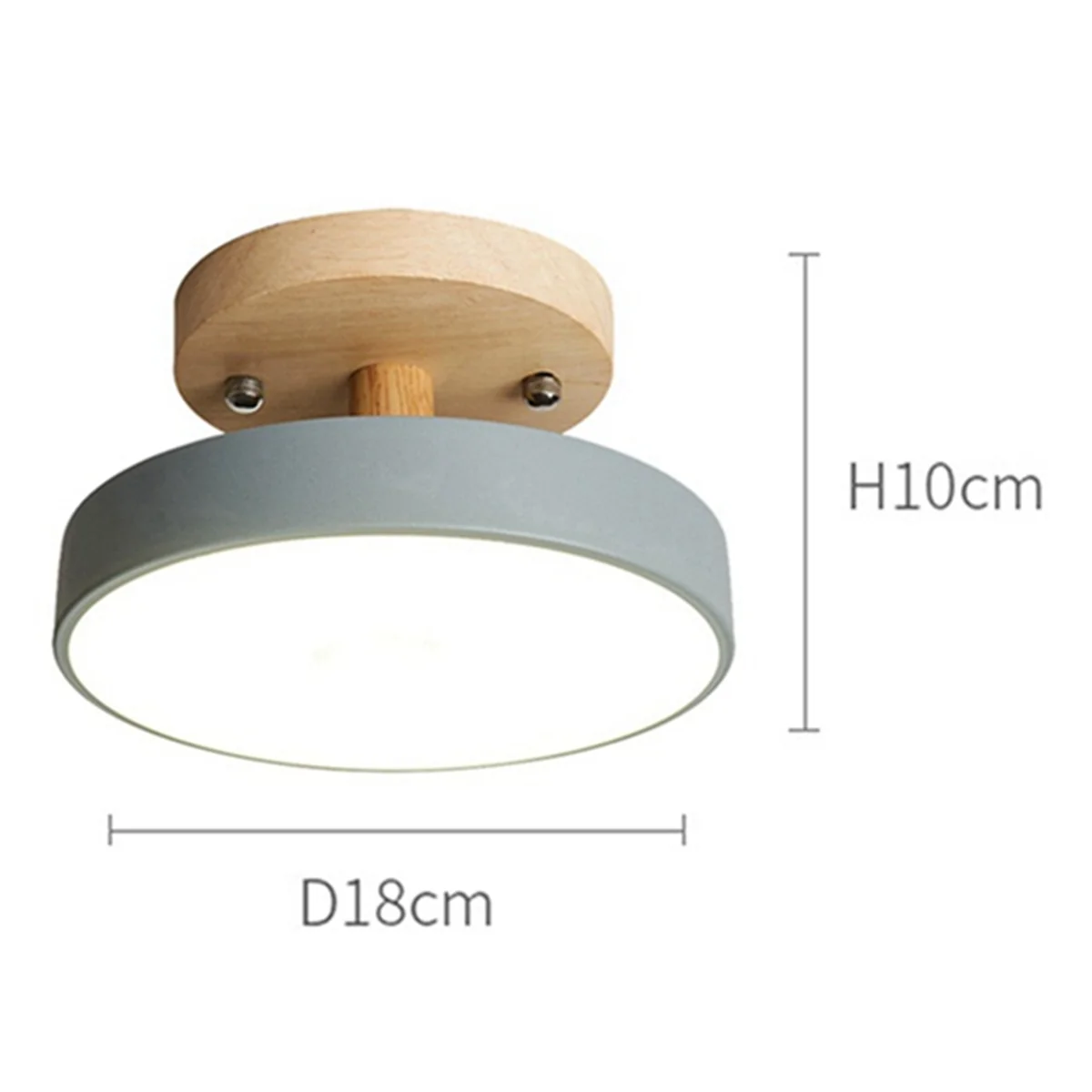 Gray Ceiling Lights Modern LED Nordic Wood Lighting Fixture Indoor Luminaire Kitchen Living Bedroom Bathroom