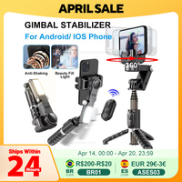 Q18 Gimbal Stabilizer Handheld Mobile Phone Selfie Stick Holder Fill Light Bluetooth for HUAWEI Xiaomi IPhone Follow Shoot Mode