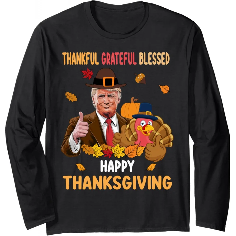 Thanksgiving Trump Turkey Blessing Long Sleeve T-shirt