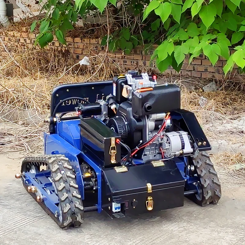Customized  Engine Small Robot Grass Cutter Cutting Width Home Garden Farm Remote Control Crawler Lawn Mower