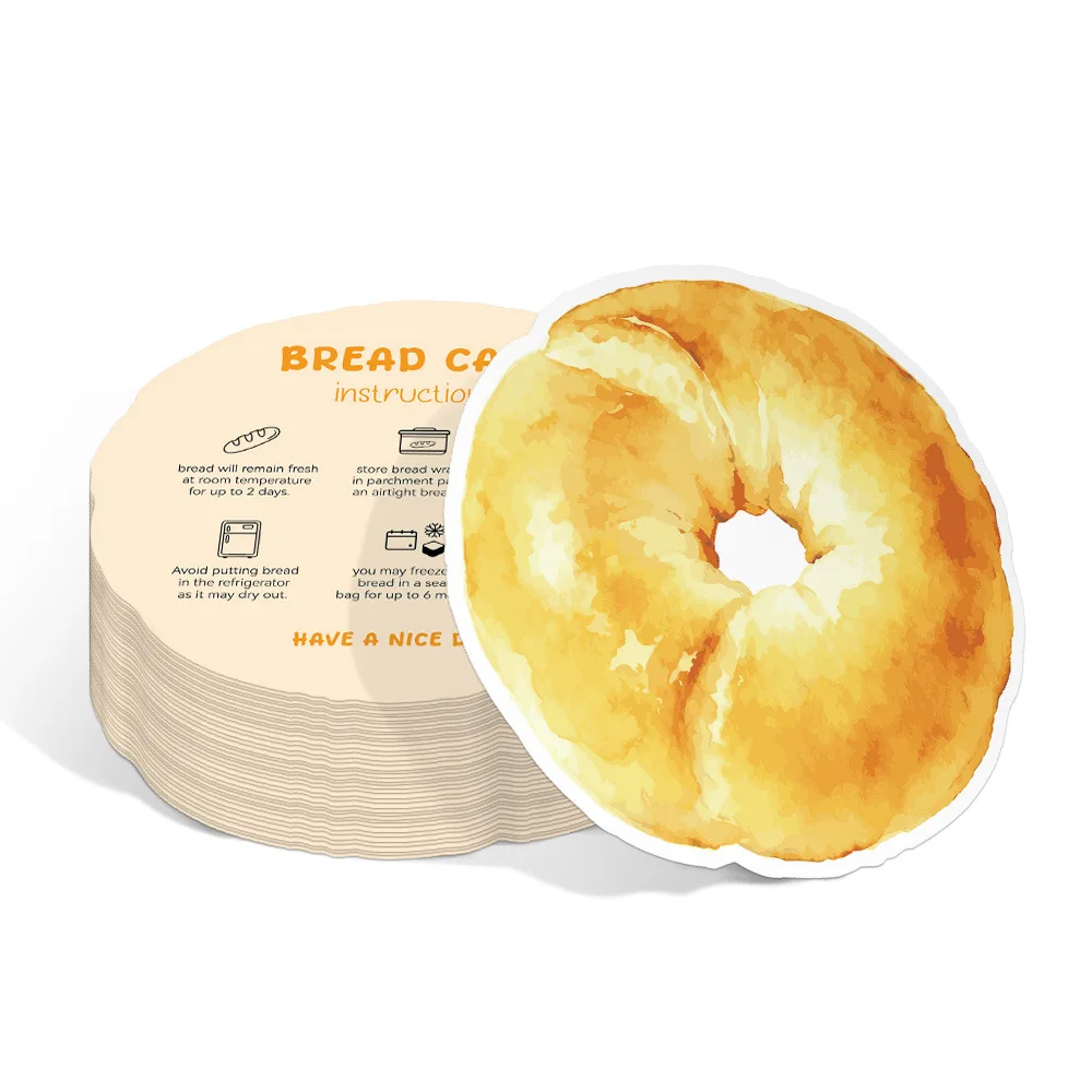 

30pcs Cute Donut Card Care Instruction Card Storage Cards Gift Bakery Card Box Packaging for Coffee Shop Small Businesses Supply