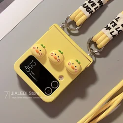 Crossbody Lanyard Hinger Phone case For Samsung Galaxy Z Flip 3 4 5 6 7 flip4 zflip7 Cover