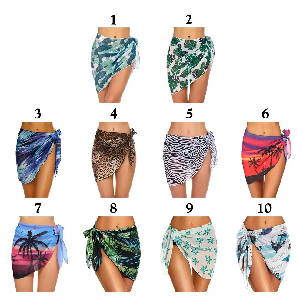 الشيفون المرأة Sarongs التفاف تنورة Coverups التفاف شير الشيفون ملابس السباحة وشاح غطاء قصير Sarongs الشاطئ غطاء قصير بيكيني للشاطئ