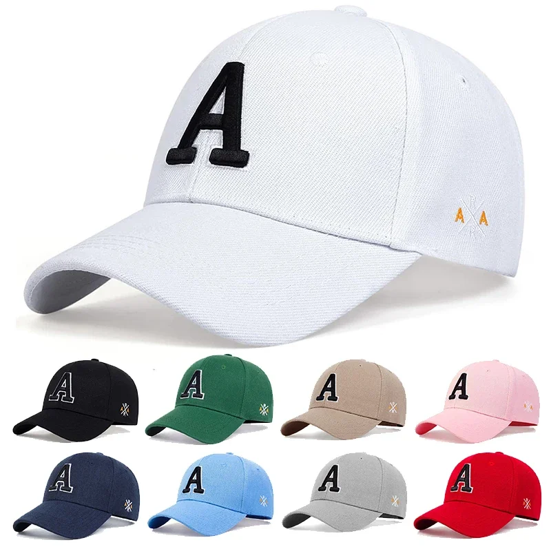 Unisex A Letter Side Ar Embroidery Baseball Caps Spring and Autumn Outdoor Adjustable Casual Hats Sunscreen Hat Sports Golf Cap