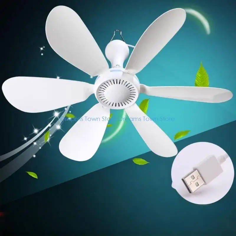  16.5Inch USB Operated Ceiling Fan With Detachable Blade 1.7M Cable For Bedroom Dormitory