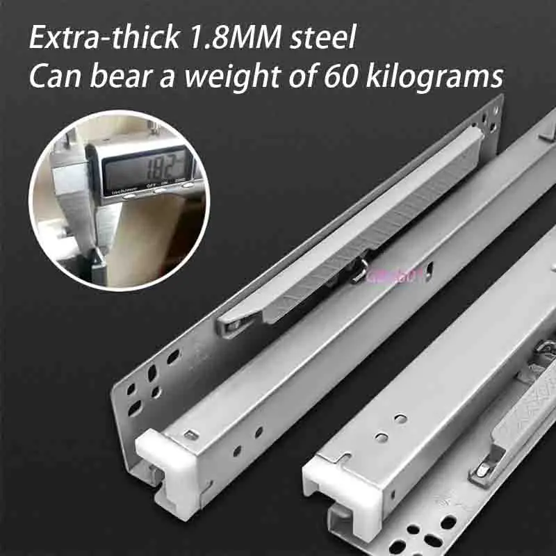 Heavy Duty Retractable Table Slide Invisible Extension Rail Flip-up Desk Hardware for Bay Window Cabinet 120KG Capacity