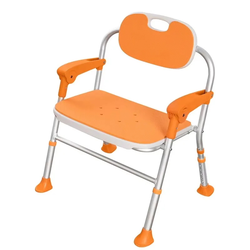 Disabled Bath Shower Seat Bathroom Safety Equipment Safety Grab Bar Aluminum Alloy Foldable Shower Stool Elderly Bath Chair