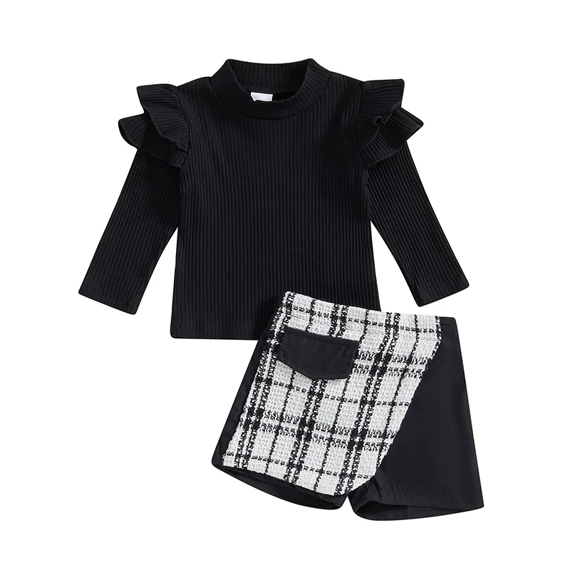 

Women s Fall Matching Set Long Sleeve Crop Top and High Waisted Skirt with Belted Shorts Co-ord Outfit