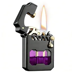 Rare Mecha Kerosenes Lighter Transparent Fuel Tank Mechanical Rocket Gasolines Lighter Metal Men Smoking Play Lighters Wholesale