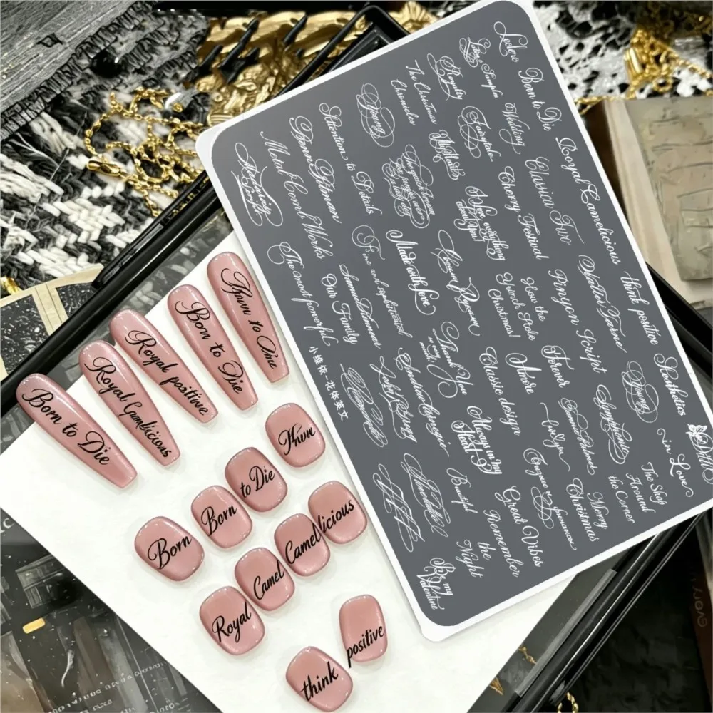 9*15cm Retro English Ｗords Nail Stamping Plates Gothic Initial Old English Nail Stamp Template Stainless Steel Nail  Stencil Too
