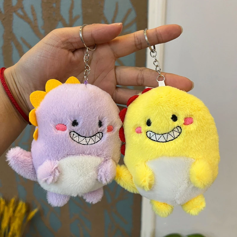 1PC 11CM Kawaii Funny Cartoon dinozaur wisiorek pluszowe zabawki lalki torba dziecięca urok lalki brelok świąteczne prezenty