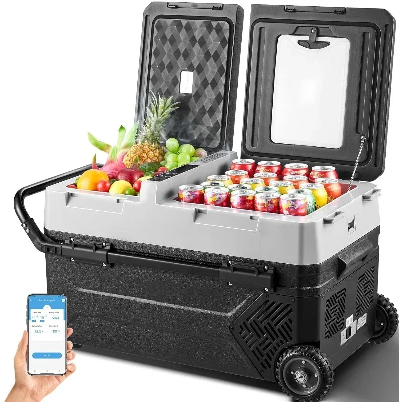 

12 Volt Car Refrigerator, Car Fridge Dual Zone WiFi APP Control,44 Quart Portable Freezer Compressor Cooler 12/24V DC &110~240