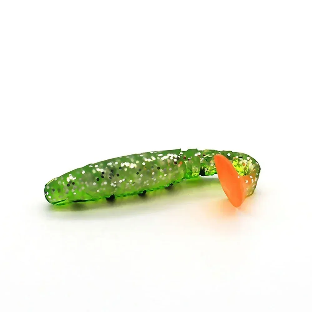 5pcs/lot 8cm 6g Fishing Soft Lures 3D T-tail Wobblers Worm Fishing Silicone Fish Artificial Bait Fishing for Jig Head