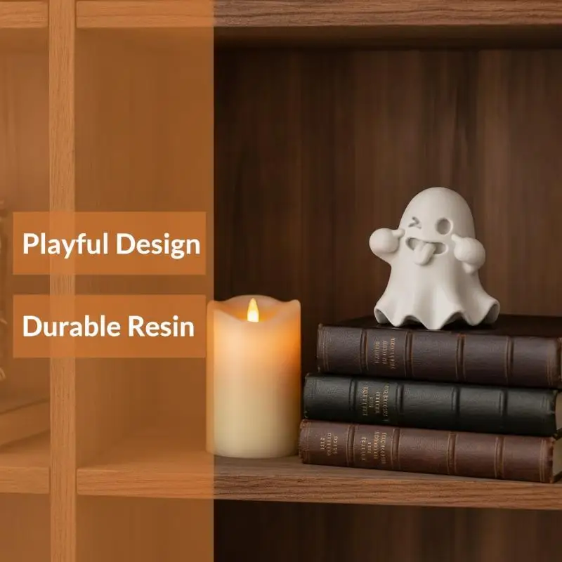 Cute Ghost Mini Figurines Seasonal Halloween Decorations Small Tabletop Ornament for Home Holiday Party Gift