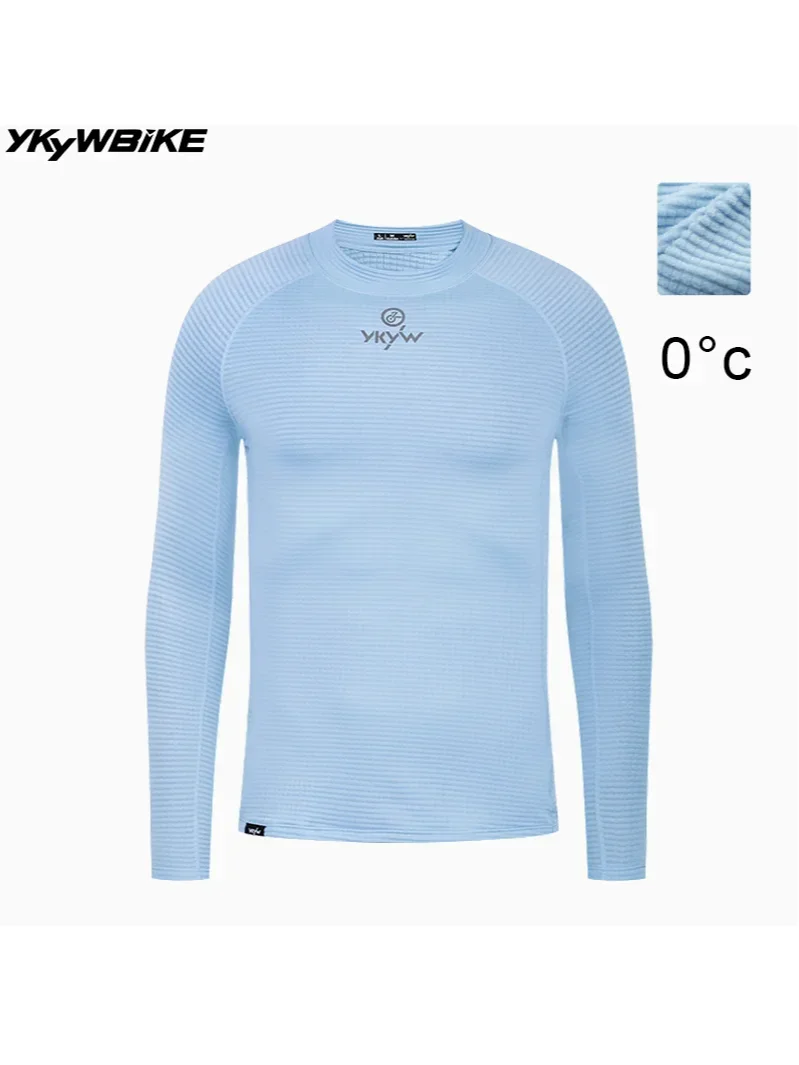 AliExpress YKYWBIKE YKWYBIKE 2025 Men Winter Base Layer  Warmth Thermal Fleece Bicycle Undershirt 0°C Road Bike Shirt MTB Long Sleeve 6 color