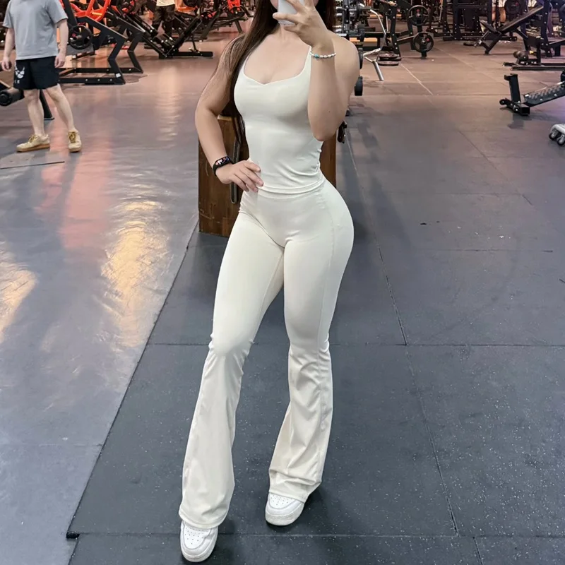 Micro Flared Leggings für Damen: Yoga-Hose mit Po-Lifting-Effekt, Bauchkontrolle, Hoher Taille, Elastisch, Weich, für Fitness, Gym, Workout und Sport – Detail 4