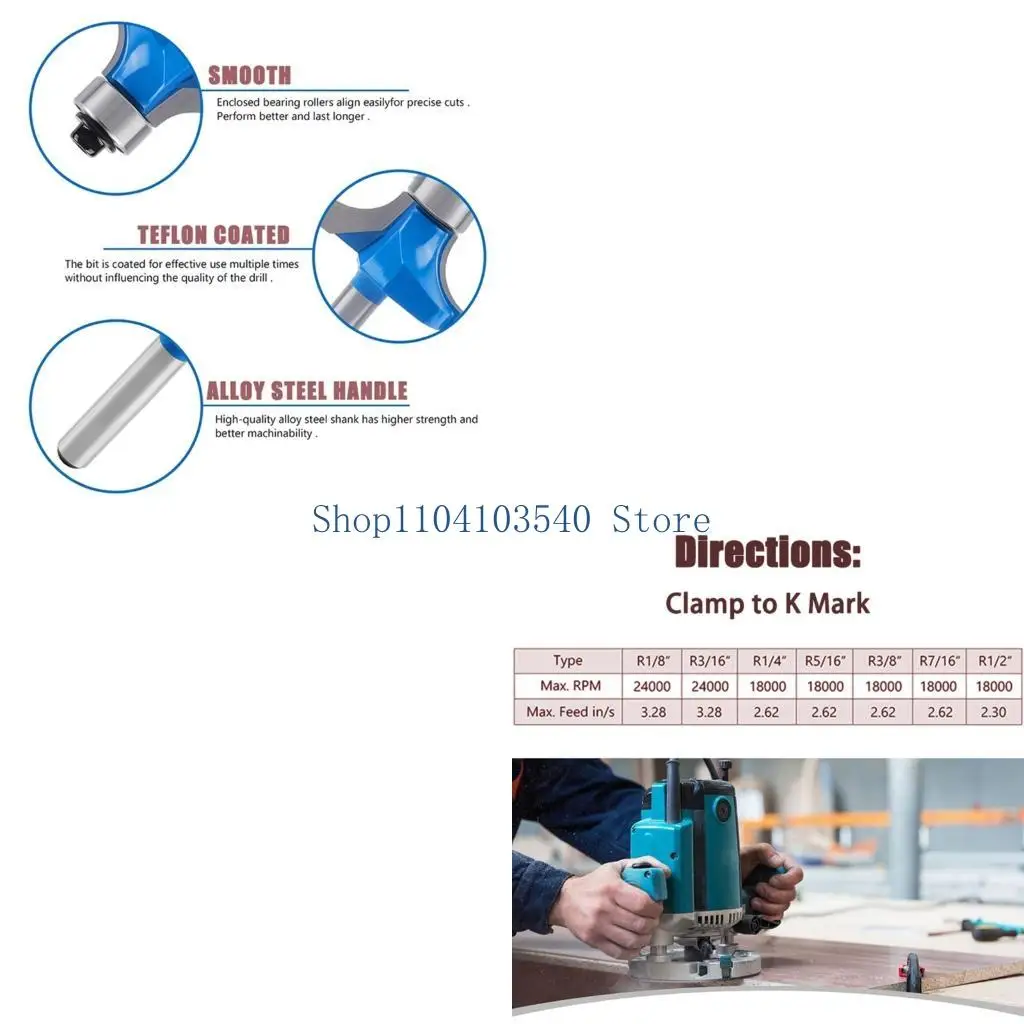 02DC Standard Rounding Over Router Bit 6.35mm For Creating Perfect Rounded Edges On Plywood And