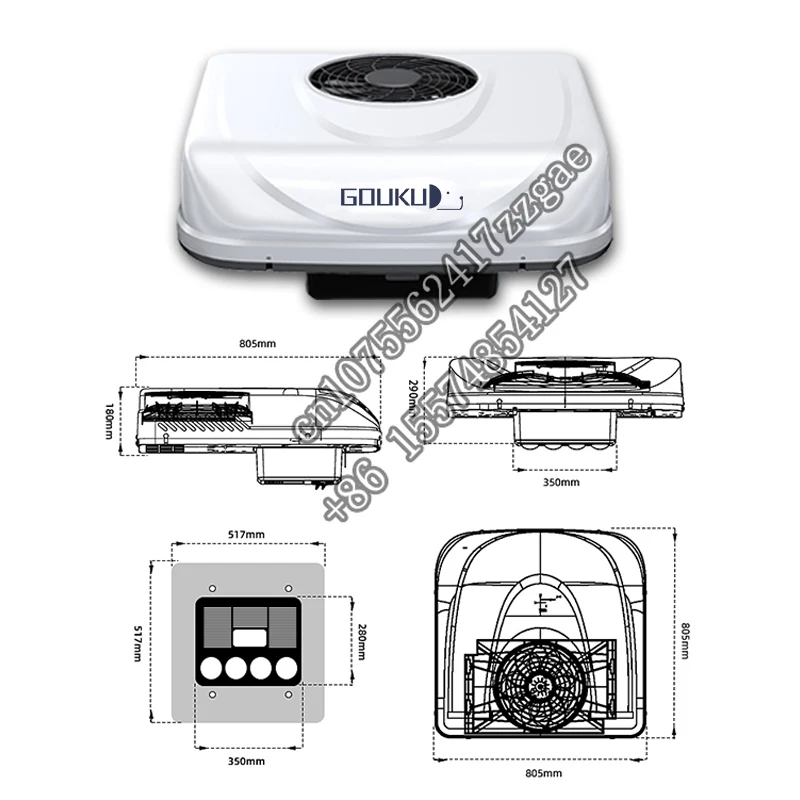 

Auto roof mounted air conditioner 12v bus roof top small car cooling systems r134a RV camping car heavy trucks air conditioner