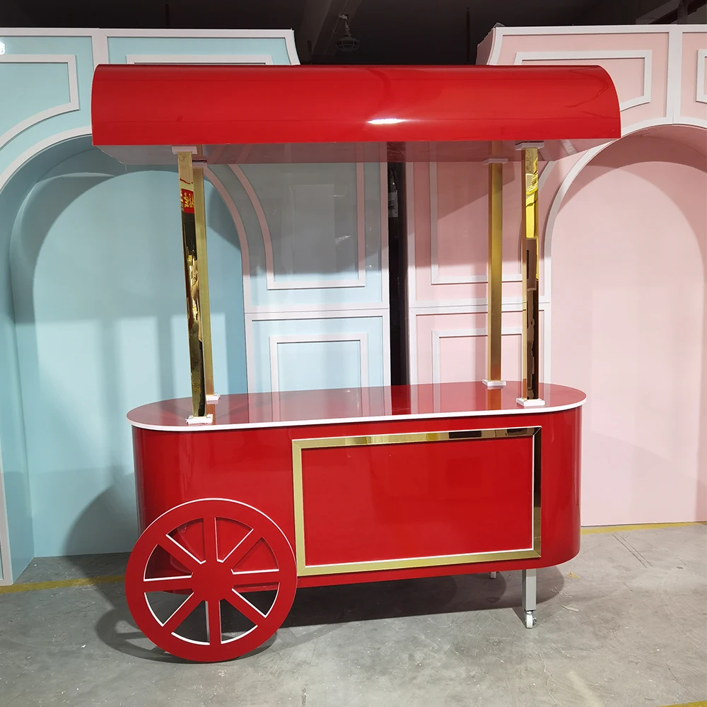 Manufacturer Price New Design Wedding Acrylic White Food Candy Carts for Parties