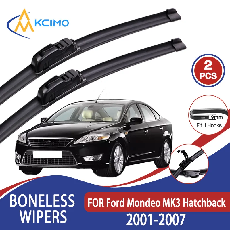 

For Ford Mondeo MK3 Hatchback 2001-2007 Car Wiper U-type Soft Rubber Boneless Wiper HD Quiet Durable Automotive Wiper 22"+20"