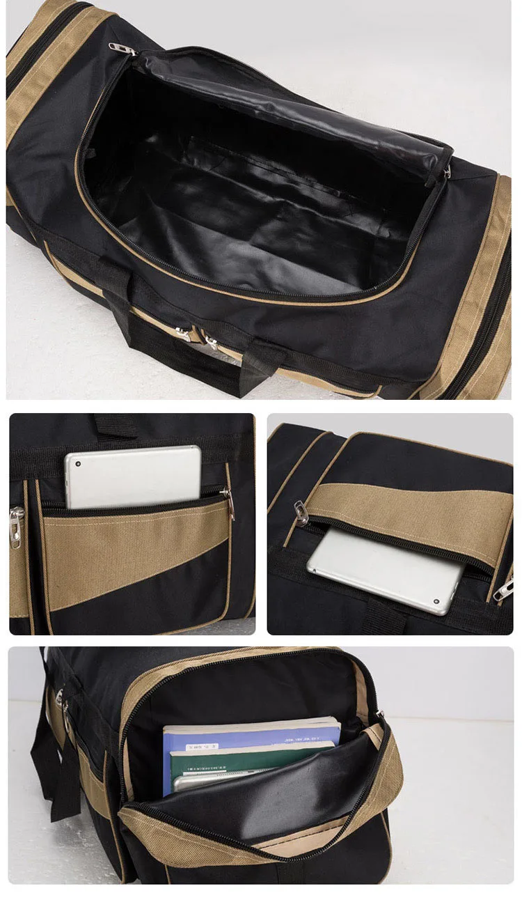 Große Gepäck-Reisetasche, Camping, Fitnessstudio, Fitness, Handtaschen für Damen und Herren, Outdoor-Sport, Schulteraufbewahrung, Reisetasche für große Entfernungen, 90 l – Detail 9