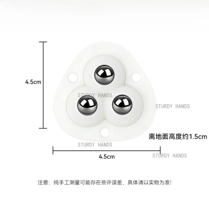 4pcs non perforated adhesive nylon wheels roller storage bin garbage bin pulley base universal wheel